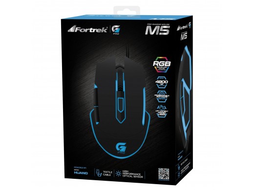 Mouse Gamer PRO M5 RGB Preto FORTREK